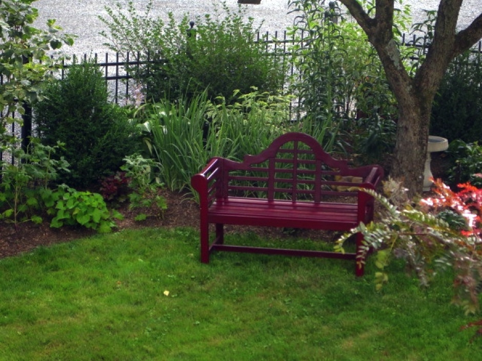 Red Lutyens Style Garden Bench