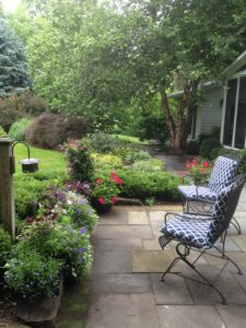 patio with chairs